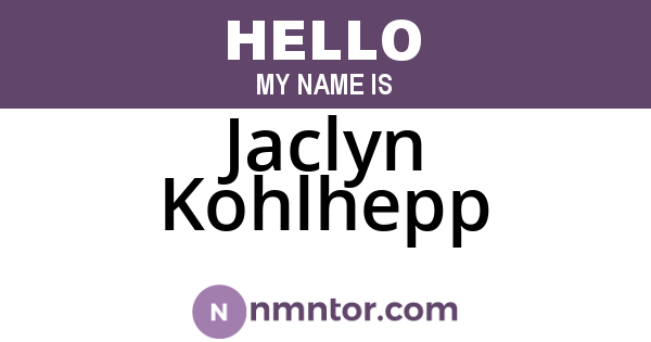 Jaclyn Kohlhepp