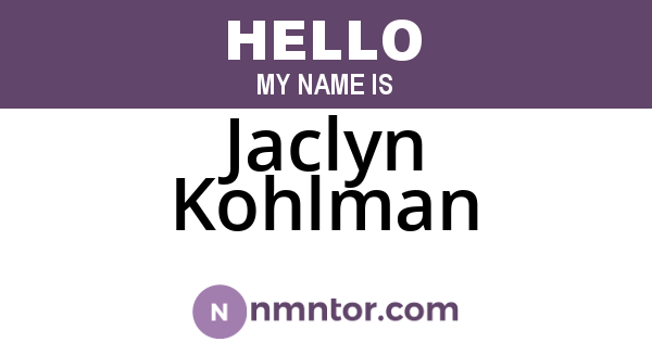 Jaclyn Kohlman