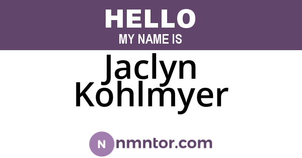 Jaclyn Kohlmyer