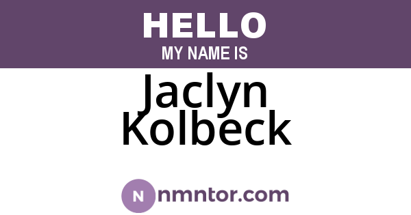 Jaclyn Kolbeck