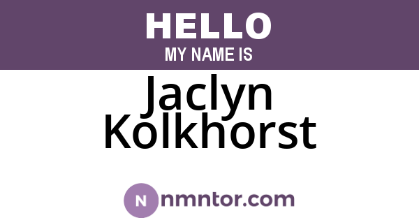 Jaclyn Kolkhorst