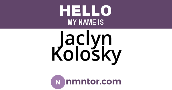 Jaclyn Kolosky