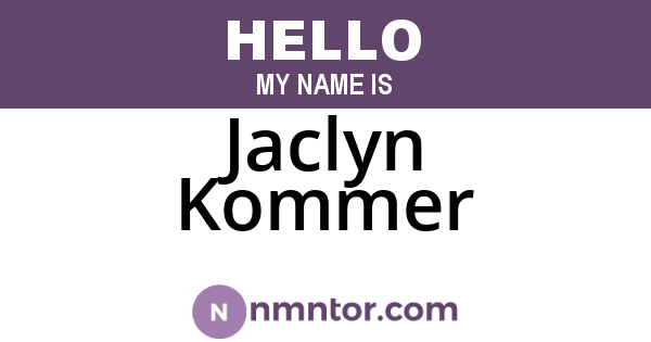 Jaclyn Kommer