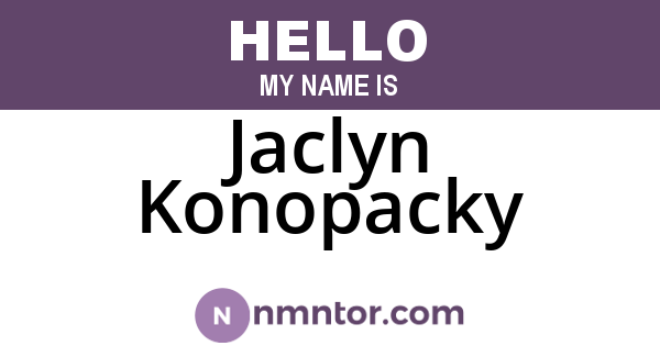 Jaclyn Konopacky