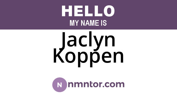 Jaclyn Koppen