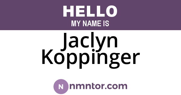 Jaclyn Koppinger