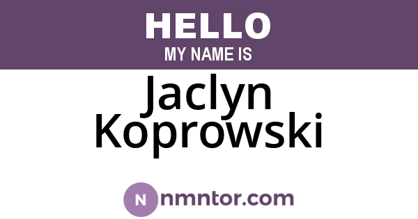 Jaclyn Koprowski