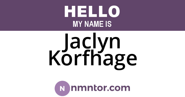 Jaclyn Korfhage