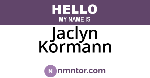 Jaclyn Kormann