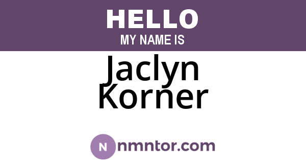 Jaclyn Korner