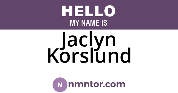 Jaclyn Korslund