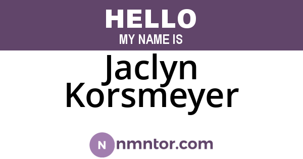 Jaclyn Korsmeyer