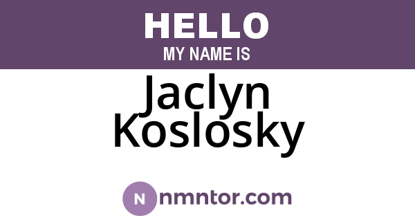 Jaclyn Koslosky