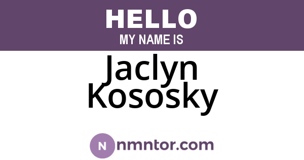 Jaclyn Kososky
