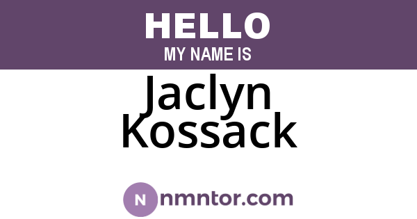 Jaclyn Kossack