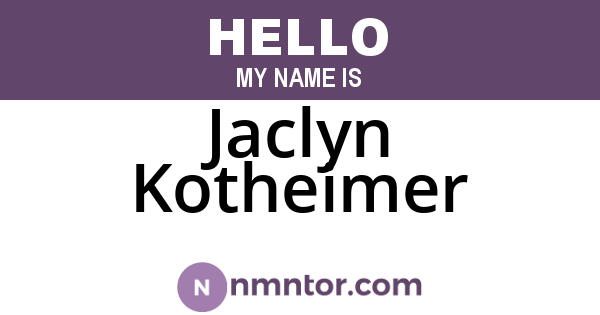 Jaclyn Kotheimer