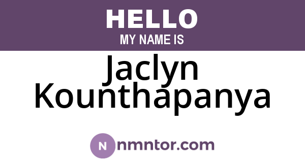 Jaclyn Kounthapanya