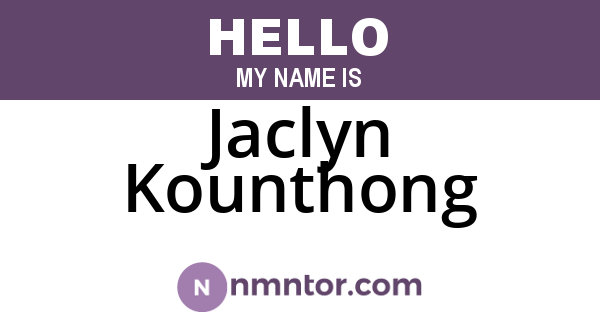 Jaclyn Kounthong