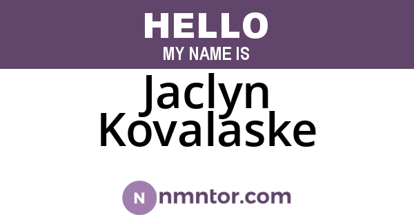 Jaclyn Kovalaske