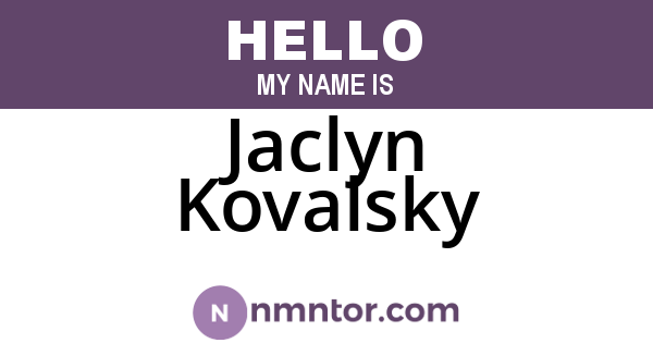 Jaclyn Kovalsky