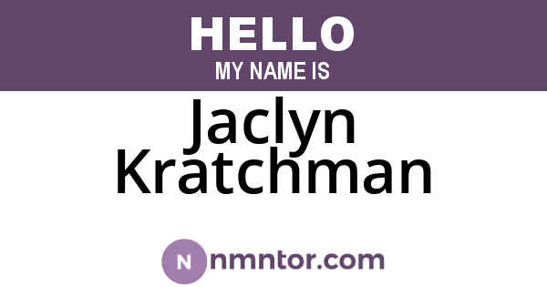 Jaclyn Kratchman