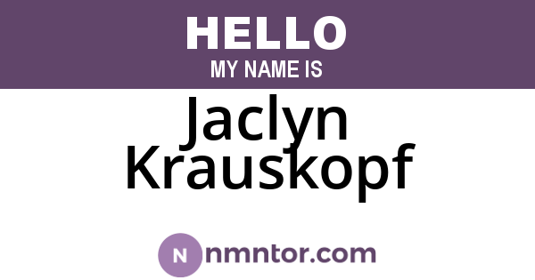 Jaclyn Krauskopf