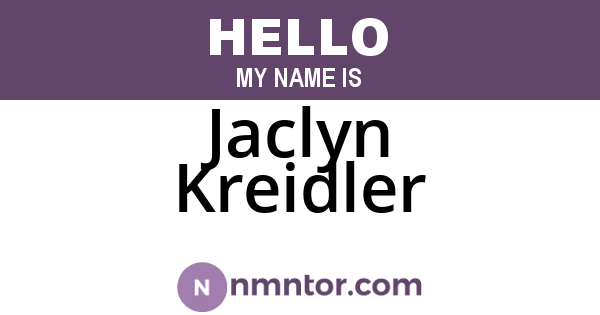 Jaclyn Kreidler