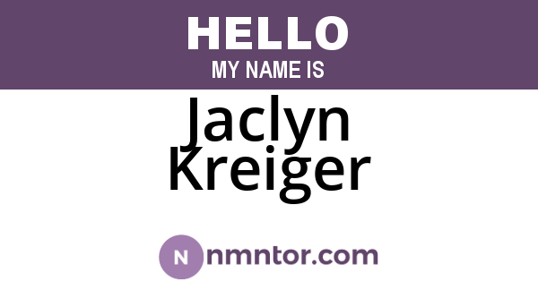 Jaclyn Kreiger