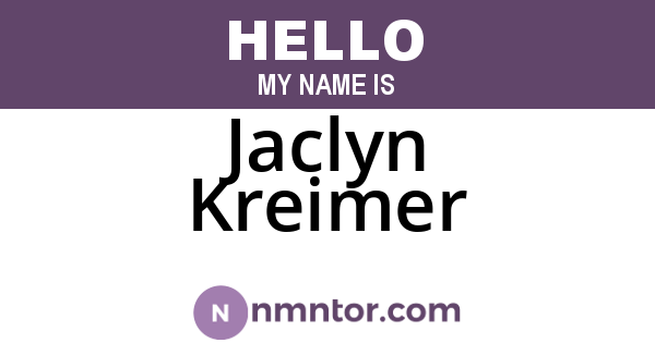 Jaclyn Kreimer