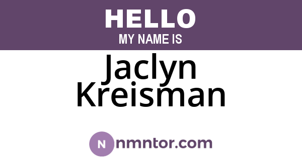 Jaclyn Kreisman