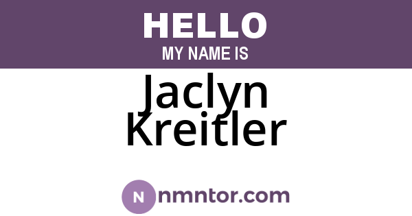 Jaclyn Kreitler