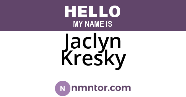 Jaclyn Kresky