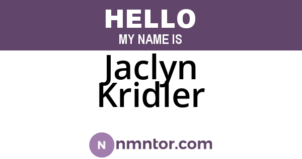 Jaclyn Kridler