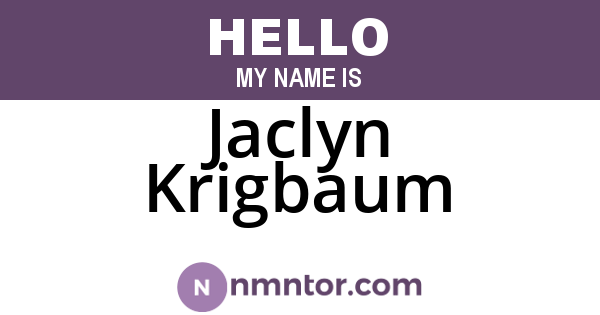 Jaclyn Krigbaum