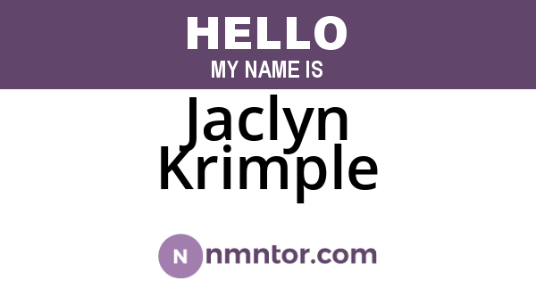 Jaclyn Krimple