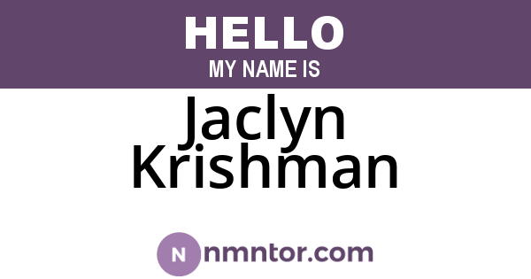 Jaclyn Krishman