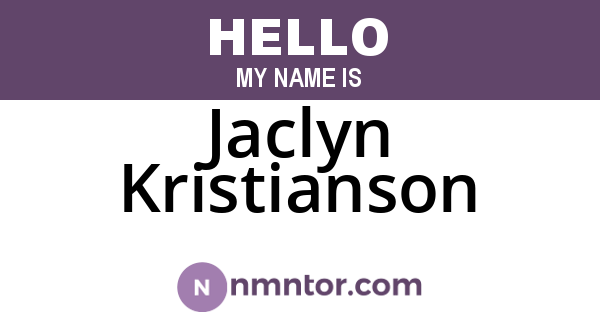 Jaclyn Kristianson
