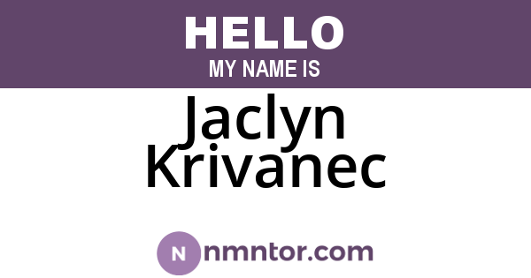 Jaclyn Krivanec