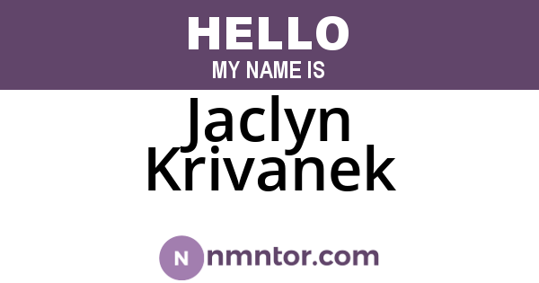 Jaclyn Krivanek