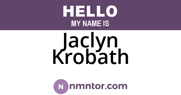 Jaclyn Krobath