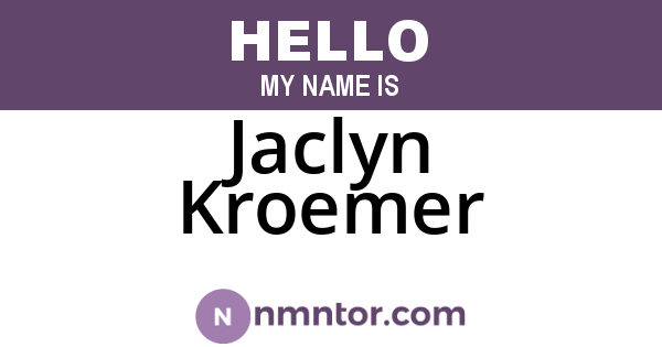Jaclyn Kroemer