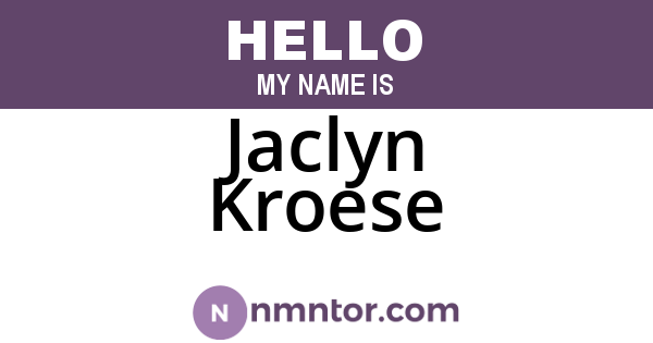 Jaclyn Kroese