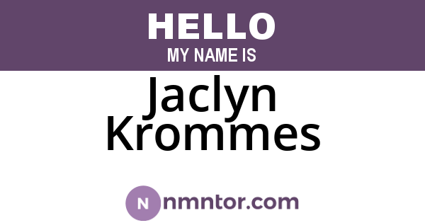Jaclyn Krommes