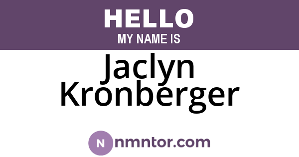 Jaclyn Kronberger