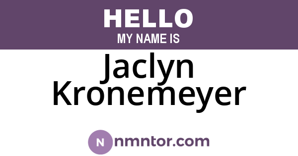 Jaclyn Kronemeyer