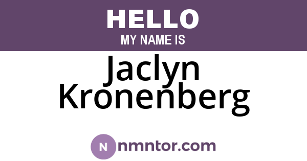 Jaclyn Kronenberg