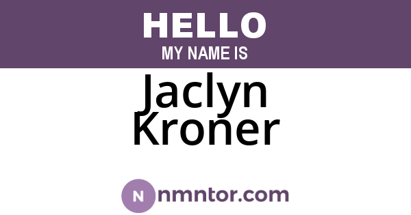 Jaclyn Kroner