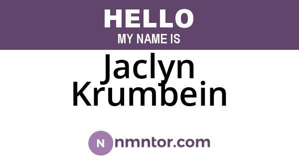 Jaclyn Krumbein