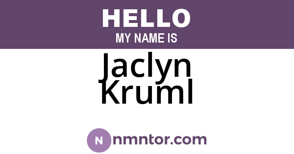 Jaclyn Kruml