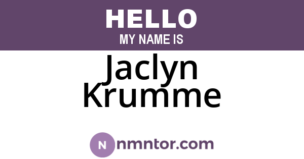 Jaclyn Krumme